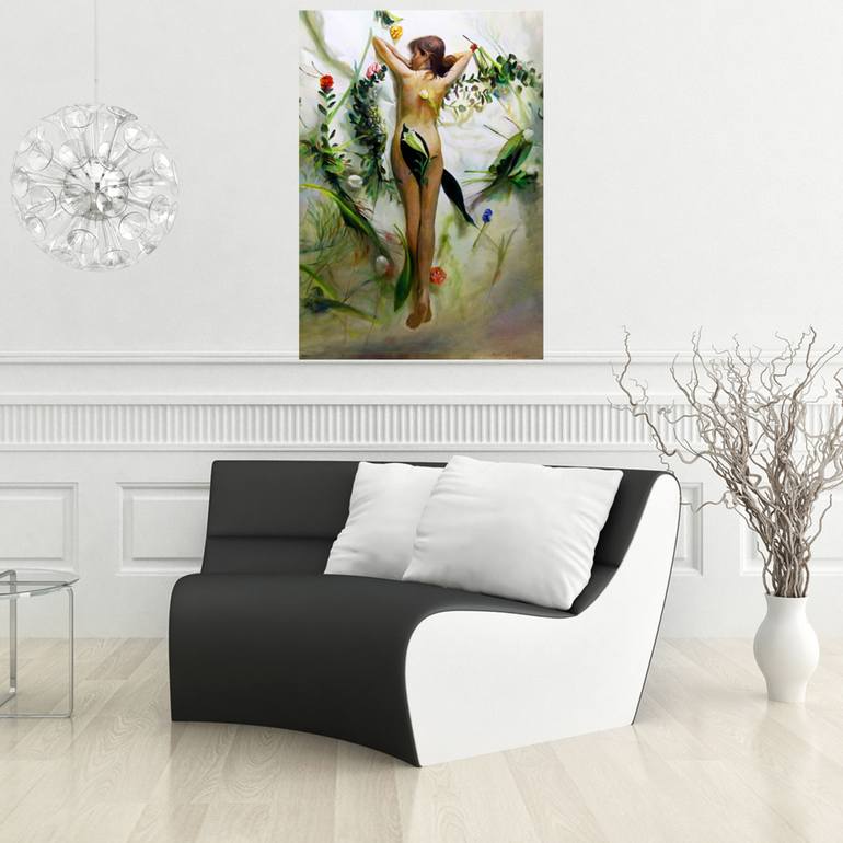 Original Expressionism Women Painting by Moussin Irjan