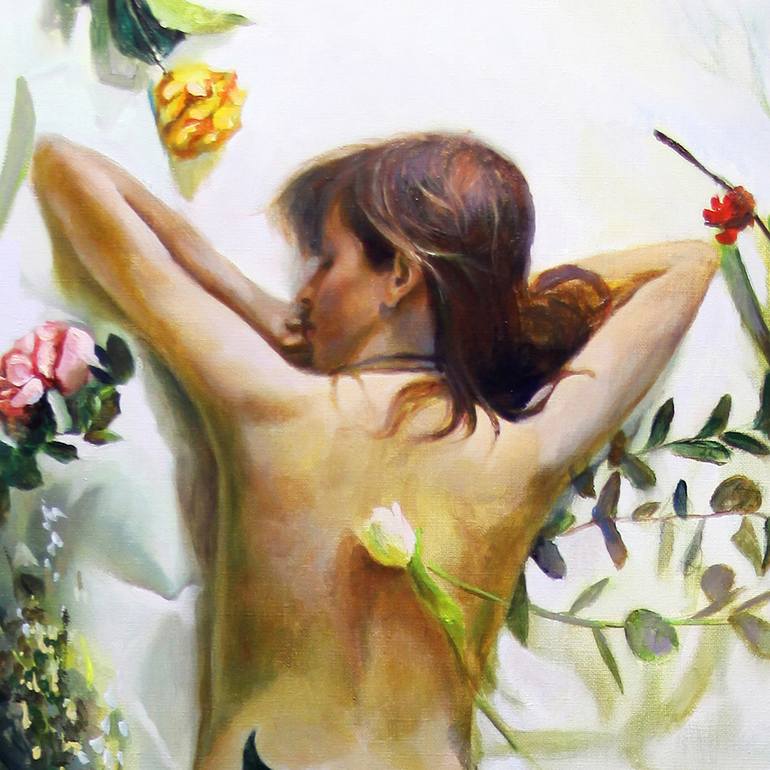 Original Nude Painting by MOUSSIN IRJAN