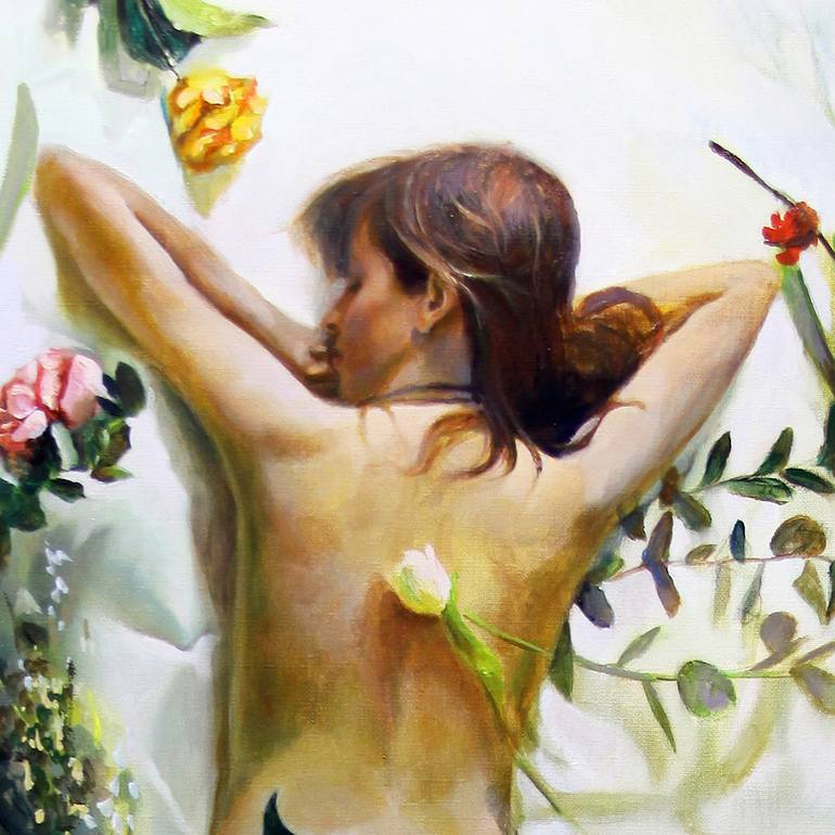 Original Expressionism Women Painting by Moussin Irjan
