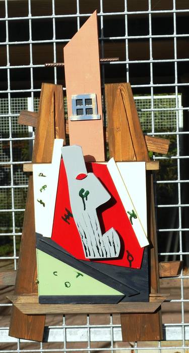 Easel with canvas and head thumb