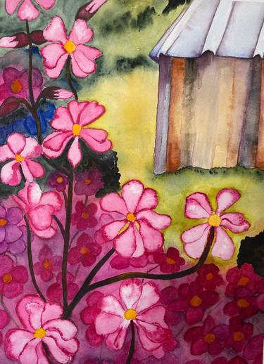 Original Abstract Floral Paintings by Nancy Riedell