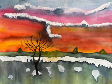Original Abstract Landscape Paintings by Nancy Riedell