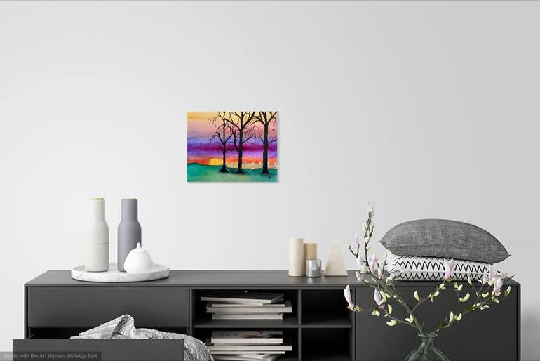Original Abstract Expressionism Landscape Painting by Nancy Riedell