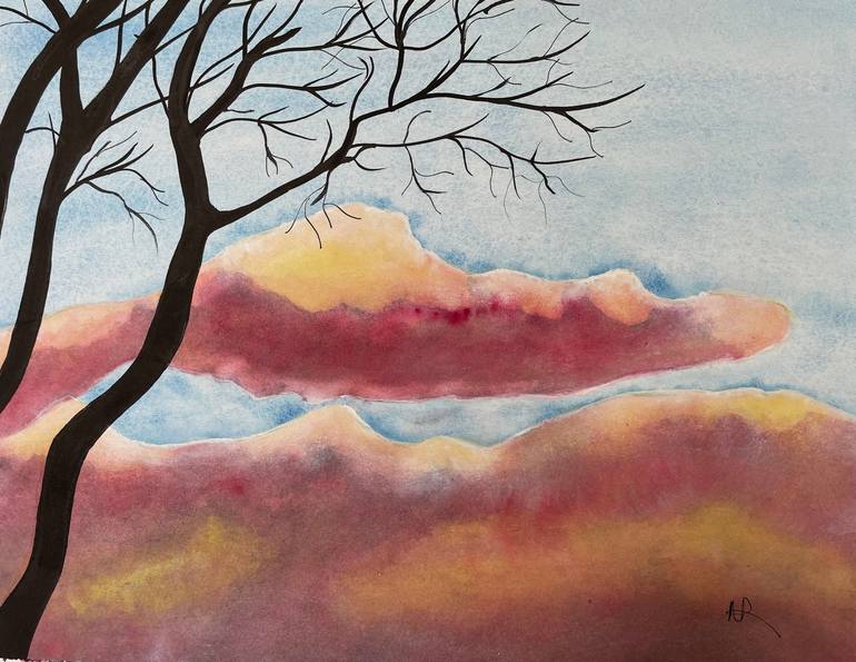 Nevada Sunset Painting by Nancy Riedell | Saatchi Art