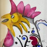 Rooster Pitcher by Nancy Riedell