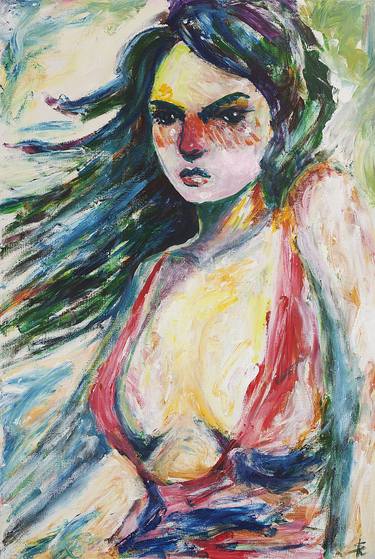 Print of Figurative Women Paintings by Erki Schotter