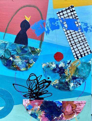 Original Abstract Expressionism Abstract Mixed Media by Theresa Vandenberg Donche
