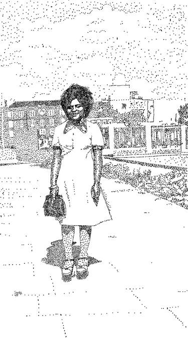 Woman in white dress and platform shoes thumb