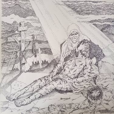 Pieta -Jesus in the arms of Mary at Golgotha thumb