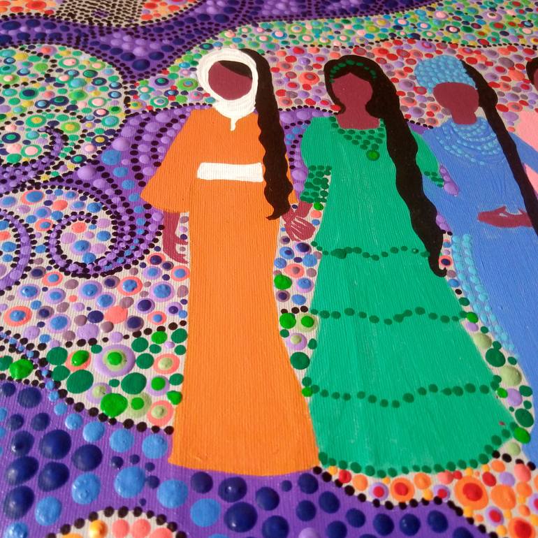 Original Folk People Painting by Oluwaseyi Alade