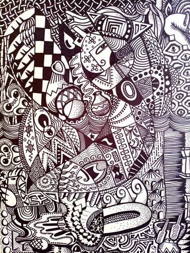 Original Abstract Expressionism Abstract Drawings by Oluwaseyi Alade