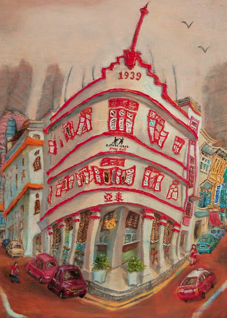 Original Art Deco Cities Painting by Hweeyen Ong