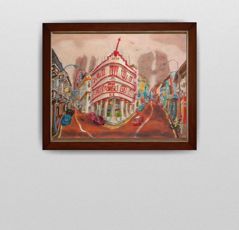 Original Art Deco Cities Painting by Hweeyen Ong