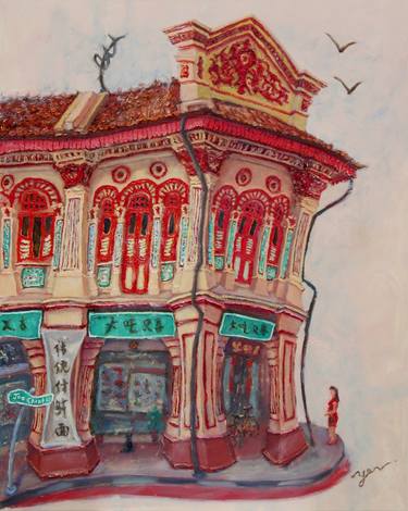 Original Impressionism Architecture Painting by HweeYen Ong