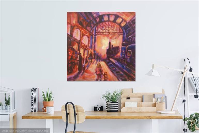 Original Impressionism Train Painting by HweeYen Ong