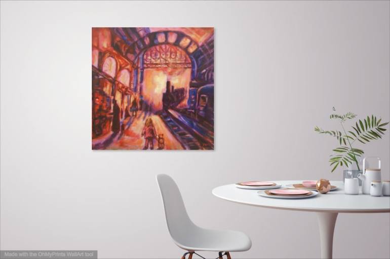 Original Impressionism Train Painting by HweeYen Ong