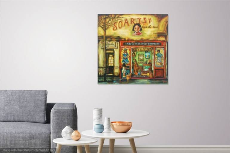 Original Art Deco Architecture Painting by Hweeyen Ong