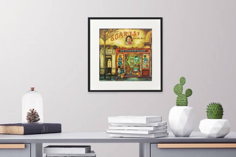 Original Art Deco Architecture Painting by Hweeyen Ong