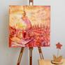 Prague city dome landscape painting in bright vibrant impressionist orange red sunset hues, collaged with musical notes epitoming the romantic mood of this stunning Unesco capital of Czech Republic.

Artwork is varnished and ready-to-hang.