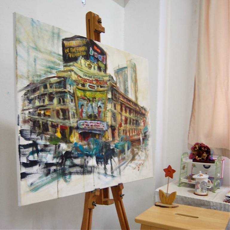 Original Impressionism Architecture Painting by HweeYen Ong