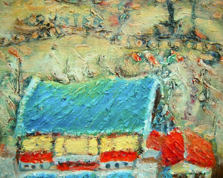 Original Impressionism Train Painting by HweeYen Ong