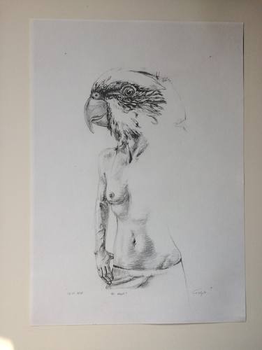 Original Fine Art Nude Drawings by Gintare Ulyte