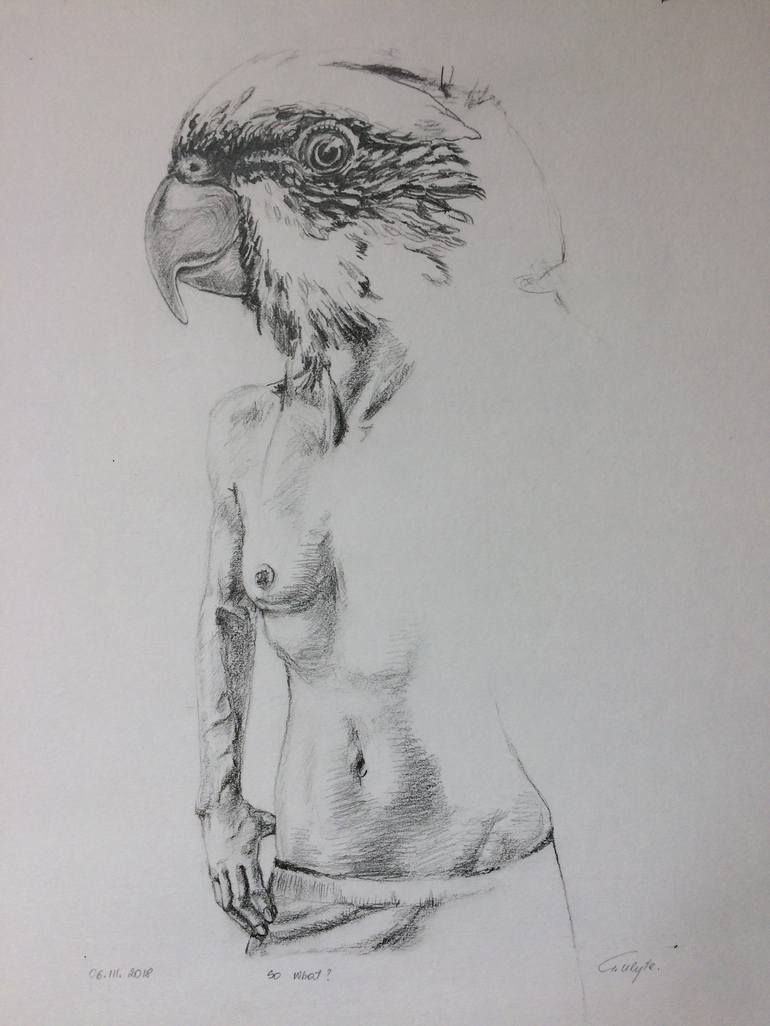 Original Fine Art Nude Drawing by Gintare Ulyte
