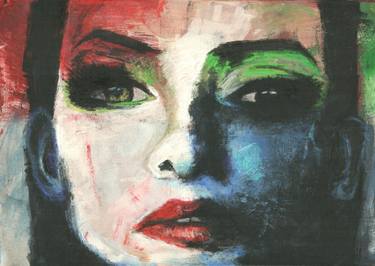 Original Abstract Portrait Painting by Jose Manuel Galicia