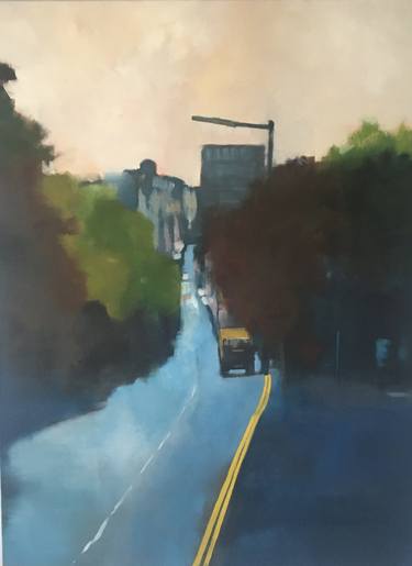Original Expressionism Cities Paintings by jane kell