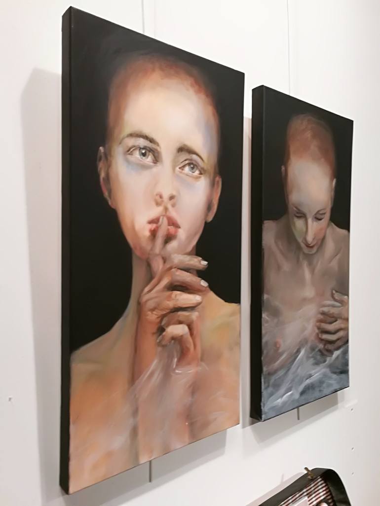 Original Figurative Portrait Painting by dominique mondo