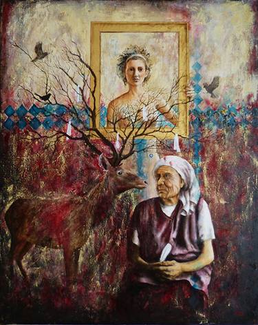 Original Fine Art People Painting by H Vali