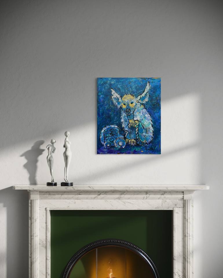 Original Folk Animal Painting by Gabriella Delamater