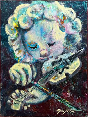 ORIGINAL painting 18"x24" Viola Boy thumb