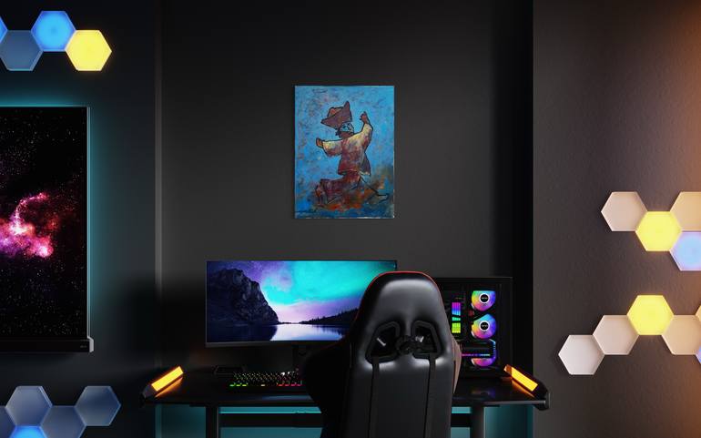 Original Expressionism Cartoon Painting by Gabriella Delamater