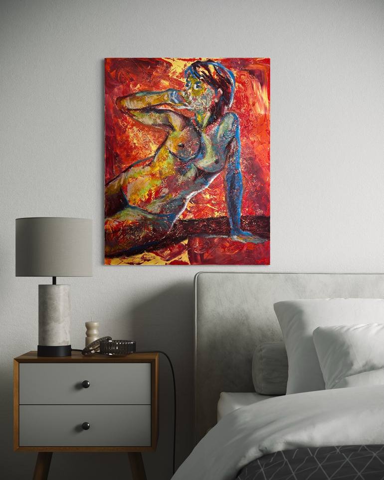 Original Expressionism Nude Painting by Gabriella DeLamater