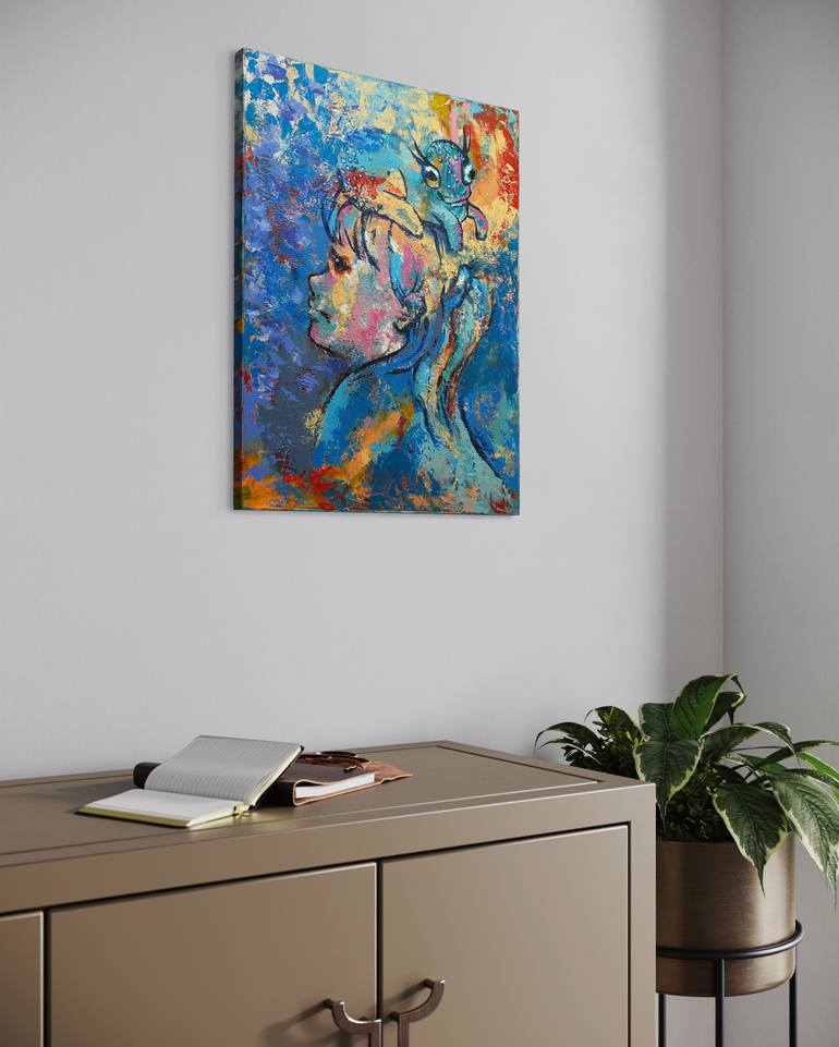 Original Folk Children Painting by Gabriella Delamater