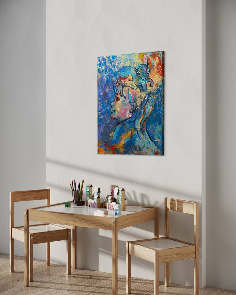 Original Folk Children Painting by Gabriella Delamater