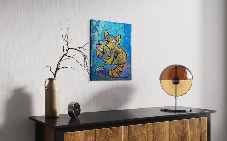 Original Modern Cats Painting by Gabriella DeLamater