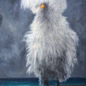 Frizzle Chicken with Stormy Sky