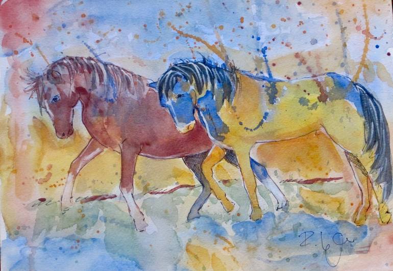 Original Horse Painting by Regine Legler