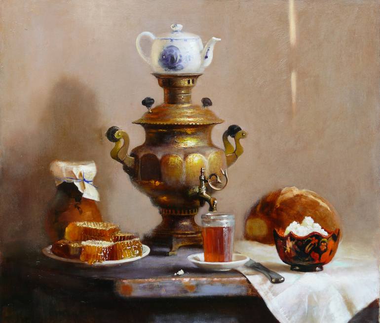 Samovar 3 liters Acorn hand-painting Winter Night