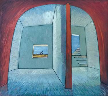 Original Surrealism Architecture Paintings by Eugene Gull