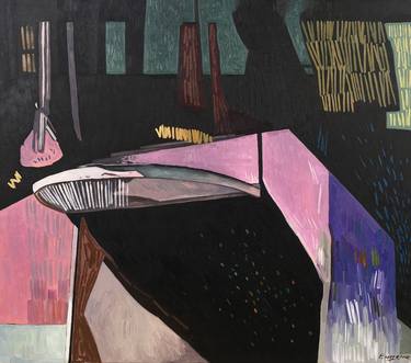 Original Abstract Expressionism Architecture Paintings by Eugene Gull