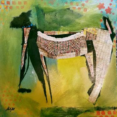 Original Abstract Animal Collage by Alicia Leeke