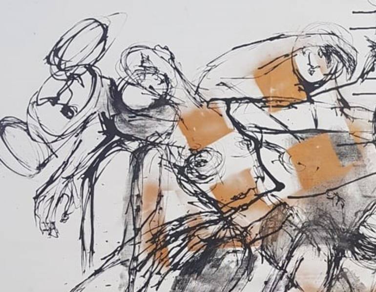 Original Abstract Expressionism Abstract Painting by Helena De Medeiros