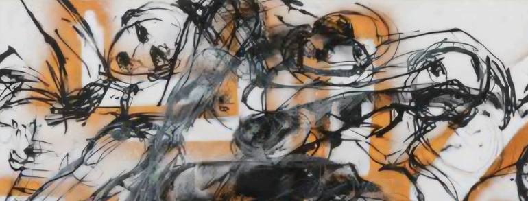 Original Abstract Expressionism Abstract Painting by Helena De Medeiros