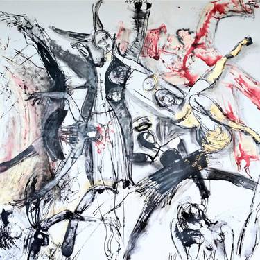 Original Abstract Expressionism Abstract Painting by Helena De Medeiros