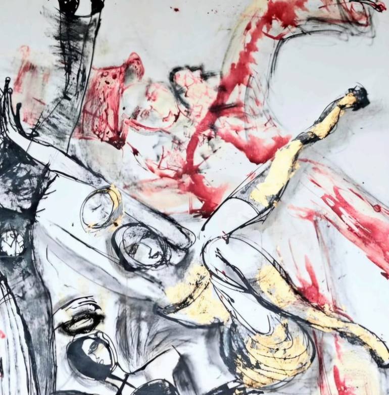 Original Abstract Expressionism Abstract Painting by Helena De Medeiros