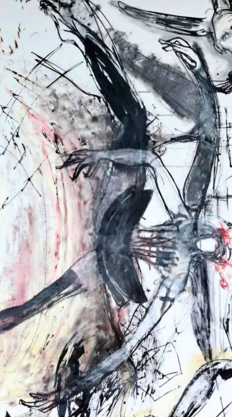 Original Abstract Expressionism Abstract Painting by Helena De Medeiros