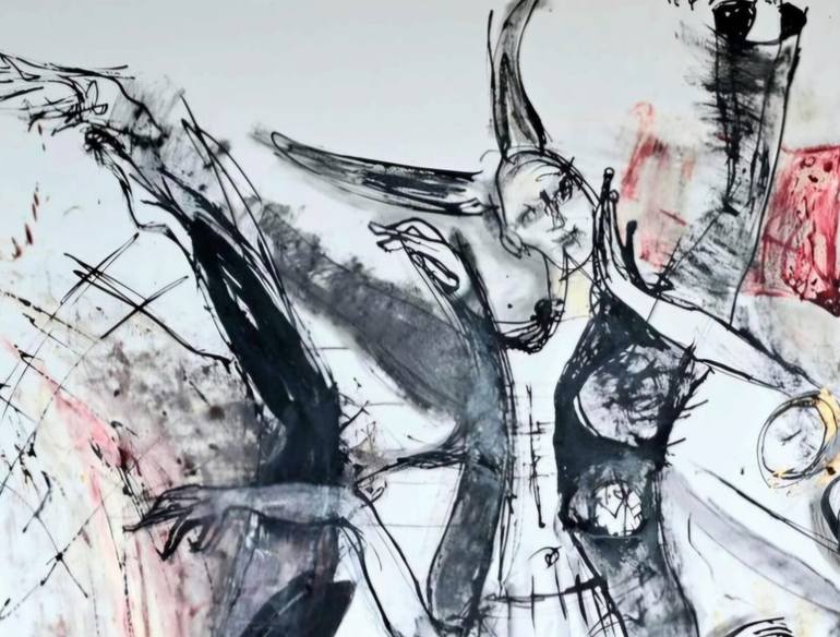 Original Abstract Expressionism Abstract Painting by Helena De Medeiros